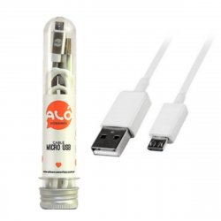 Cable MicroUSB a USB Spring Blanco1m Alo